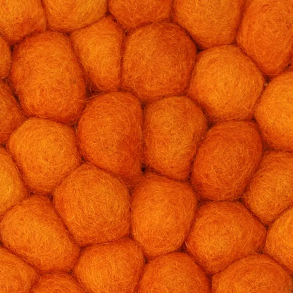 Felt Balls Flowers Round Mat Rug