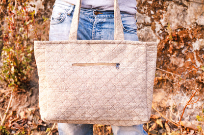 Spacious Hemp and Cotton Tote Bag