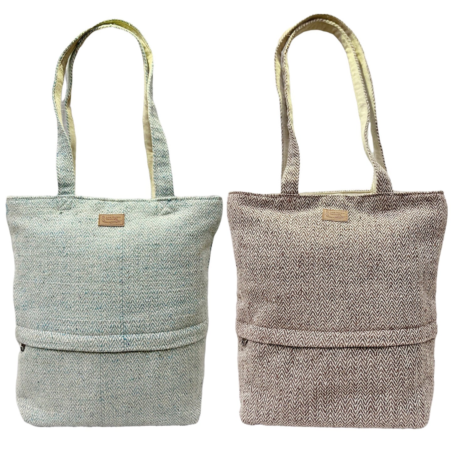 Handwoven Wool Cotton Tote Bag