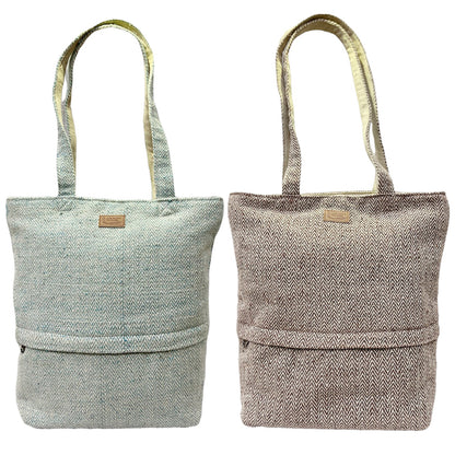 Handwoven Wool Cotton Tote Bag